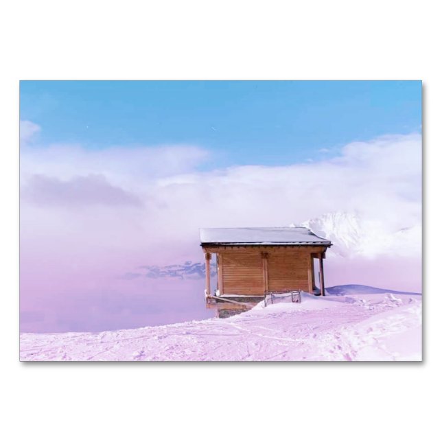 Fransk Snö Mountain Hut Bordsnummer (Framsidan)