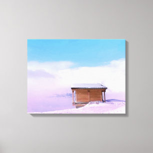 Fransk Snö Mountain Hut Canvastryck