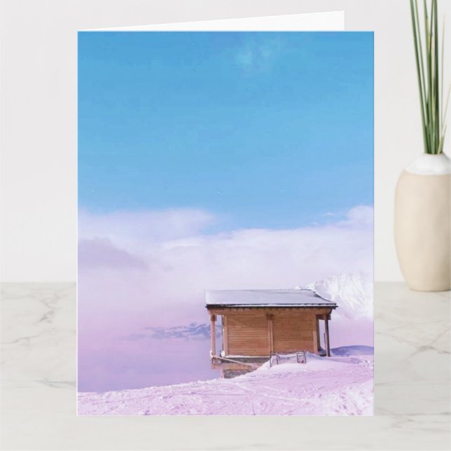 Fransk snöfjällstuga    kort (Framsida)