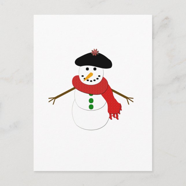 Fransk Snögubbe Vykort (Framsida)