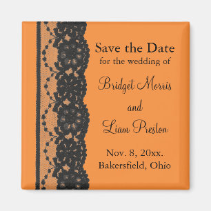 Fransk Snöre Spara datum magneter (orange)