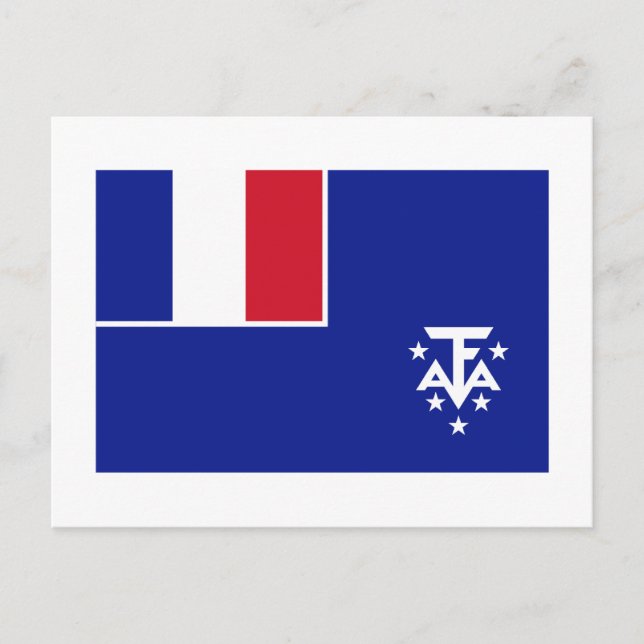 Fransk Södra och antarktiska Flagga Vykort (Framsida)