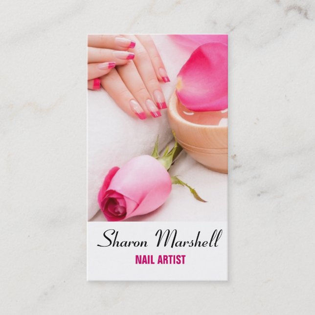 Fransk spikar Span för Manicuristskönhetsalongen Visitkort (Framsida)