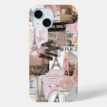 Fransk Stil Girl Preppy Collage, Telefonfall