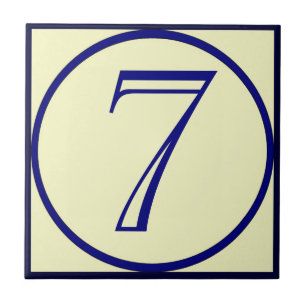 Fransk Stil House Number 7, redigera text Kakelplatta