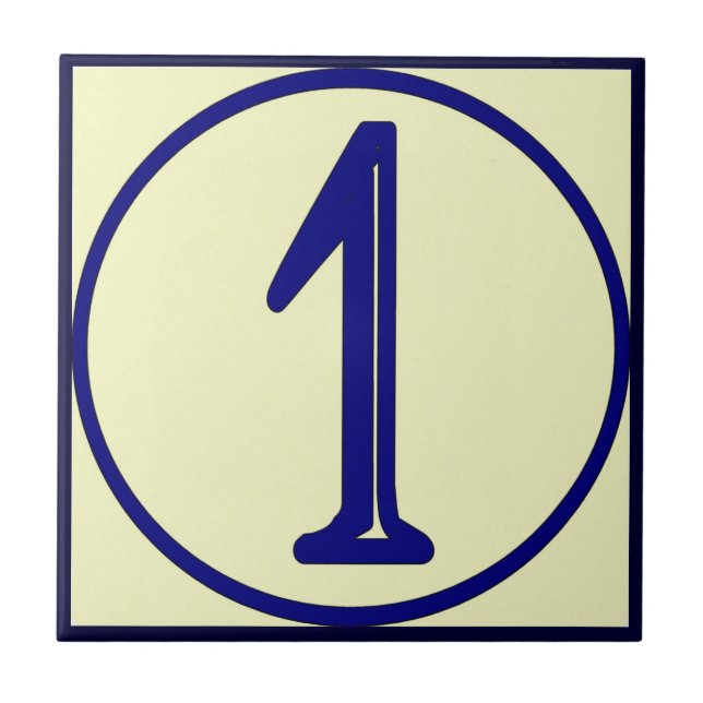 Fransk Stil House Numbers 1 Kakelplatta (Framsidan)