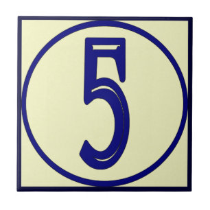 Fransk Stil House Numbers 5 Kakelplatta
