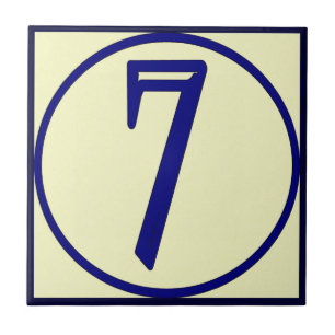 Fransk Stil House Numbers 7 Kakelplatta