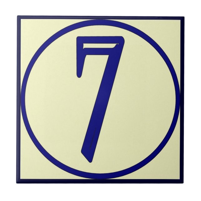 Fransk Stil House Numbers 7 Kakelplatta (Framsidan)