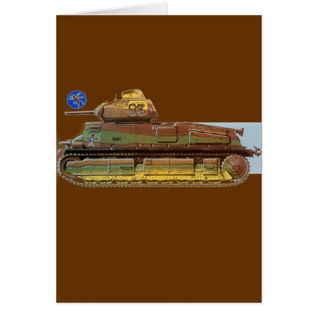 FRANSK STRIDTANK HÄLSNINGSKORT (Framsidan)