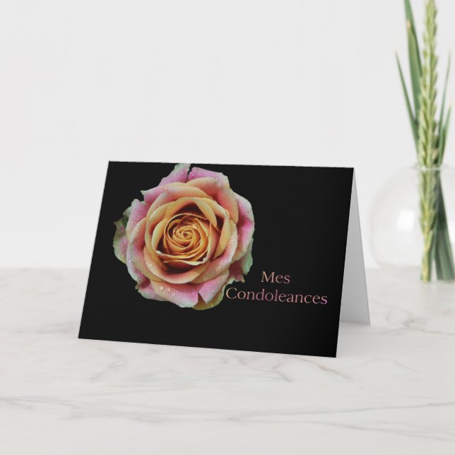 Fransk Sympathy Card - Mes Condoleances - Dubbla c Kort (Framsida)