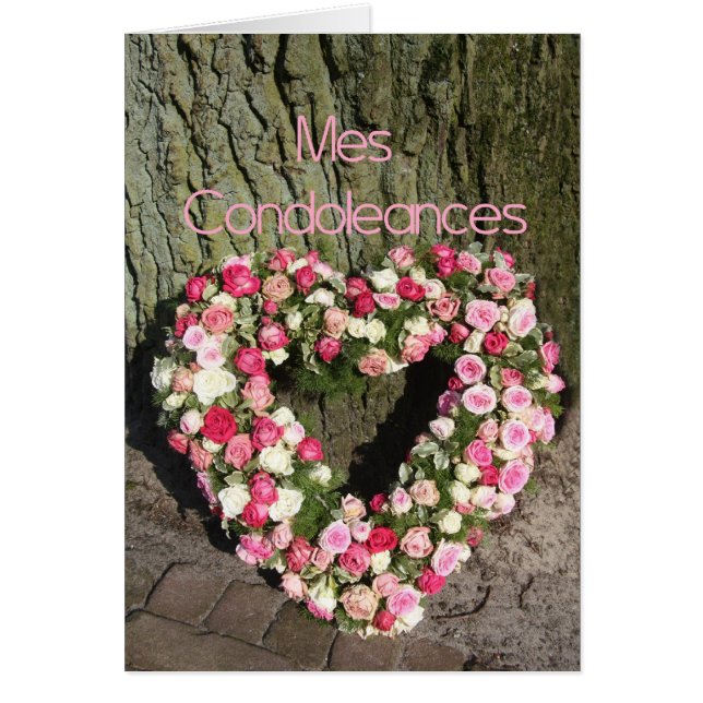 Fransk Sympathy Card Mes Condoleances Hälsningskort (Framsidan)