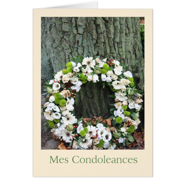 Fransk Sympathy Card Mes Condoleances Hälsningskort (Framsidan)