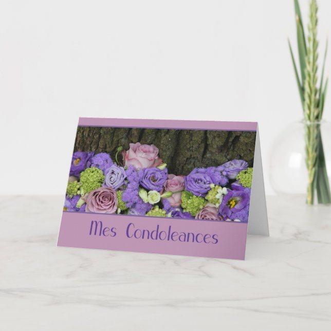 Fransk Sympathy Card, Mes Condoleances Kort (Framsida)