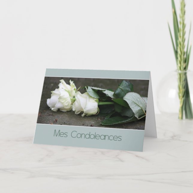 Fransk Sympathy Card Mes Condoleances Kort (Framsida)