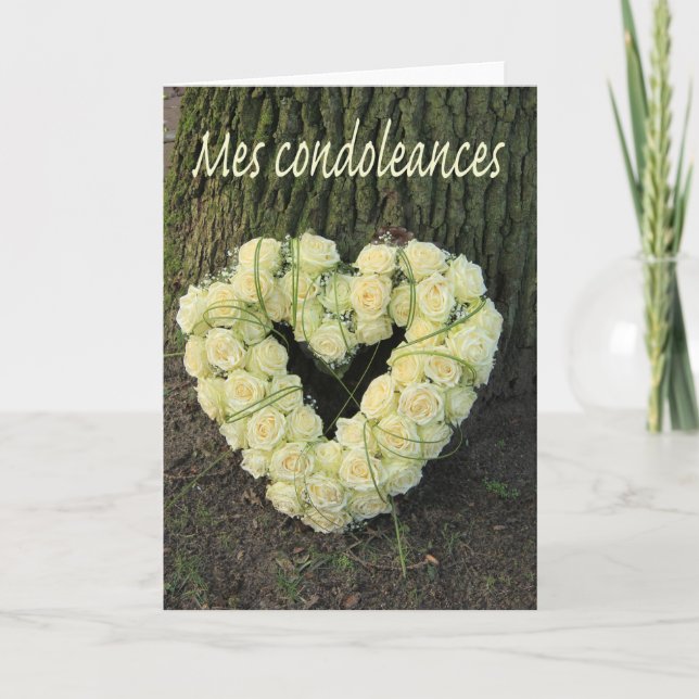 Fransk Sympathy Card, Mes Condoleances Kort (Framsida)