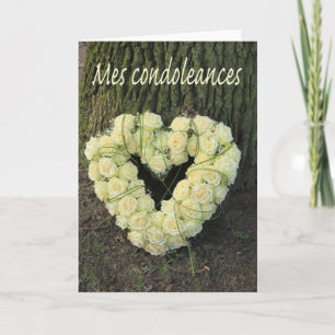 Fransk Sympathy Card, Mes Condoleances Kort