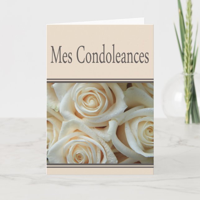Fransk Sympathy Card, Mes Condoleances Kort (Framsida)