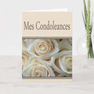 Fransk Sympathy Card, Mes Condoleances Kort