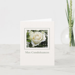 Fransk Sympathy Card, Mes Condoleances Kort