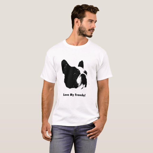 Fransk T-tröja för Tjur-Hund T-tröjaanpassade T Shirt (Hel framsida)