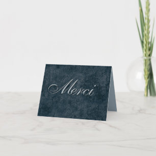 Fransk Tack - Merci in Blue Card Kort