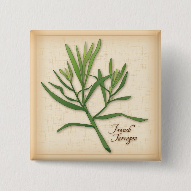 Fransk Tarragon Herb Knapp (Framsida)