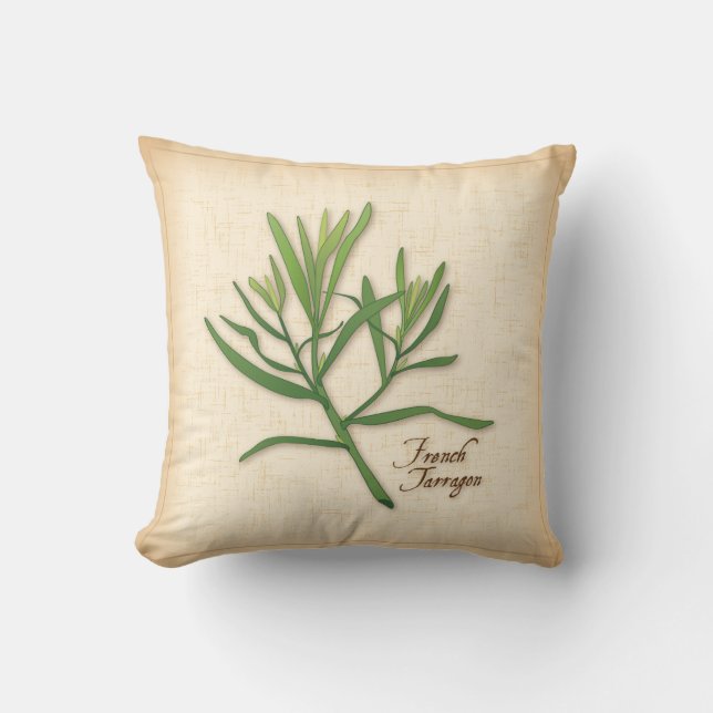 Fransk Tarragon Herb Pillow Kudde (Framsida)