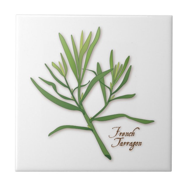 Fransk Tarragon Herb Tile Kakelplatta (Framsidan)