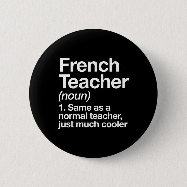 Fransk Teacher Definition Roligt Back to school Fi Knapp (Framsida)