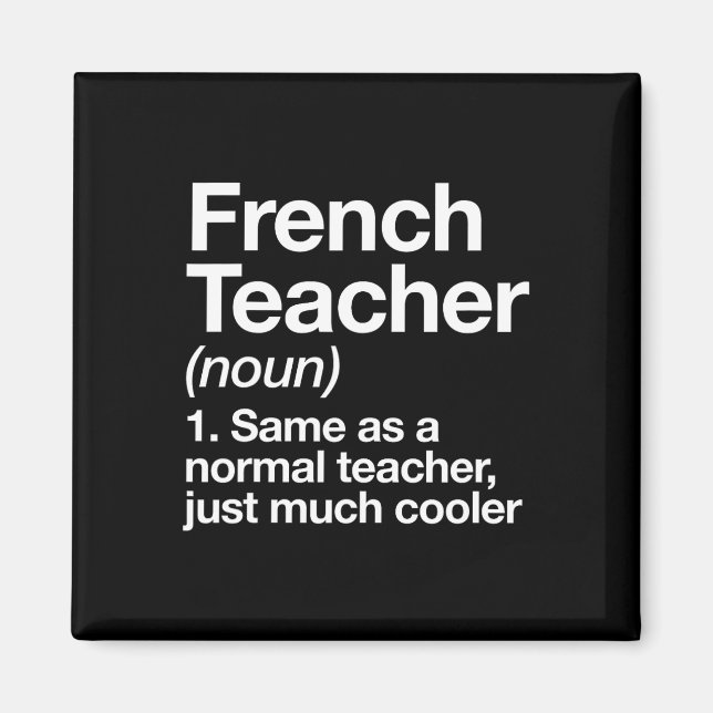 Fransk Teacher Definition Roligt Back to school Fi Magnet (Framsidan)