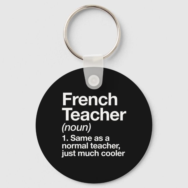 Fransk Teacher Definition Roligt Back to school Fi Nyckelring (Framsida)