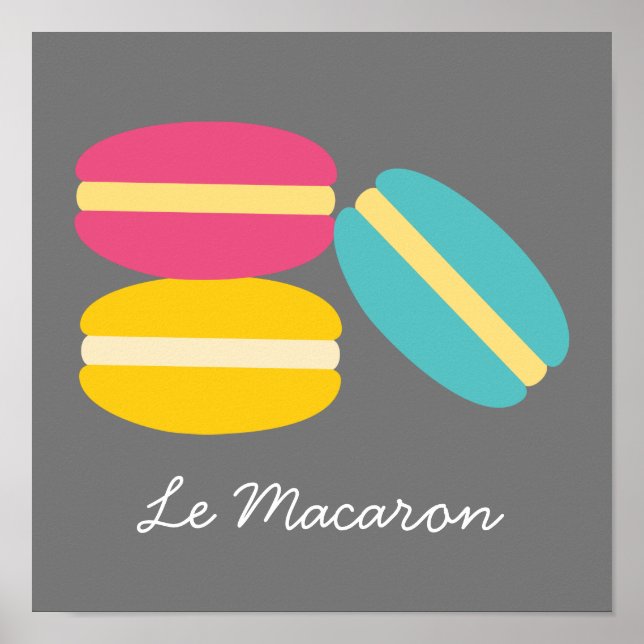 Fransk Tema Le Macaron söt kaka Poster (Framsidan)