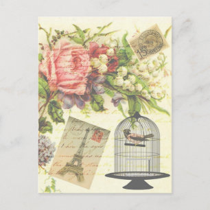 Fransk Tema Vintage Paris vykort