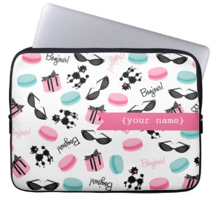 Fransk Themed personligelektronik hänger lös Laptop Fodral