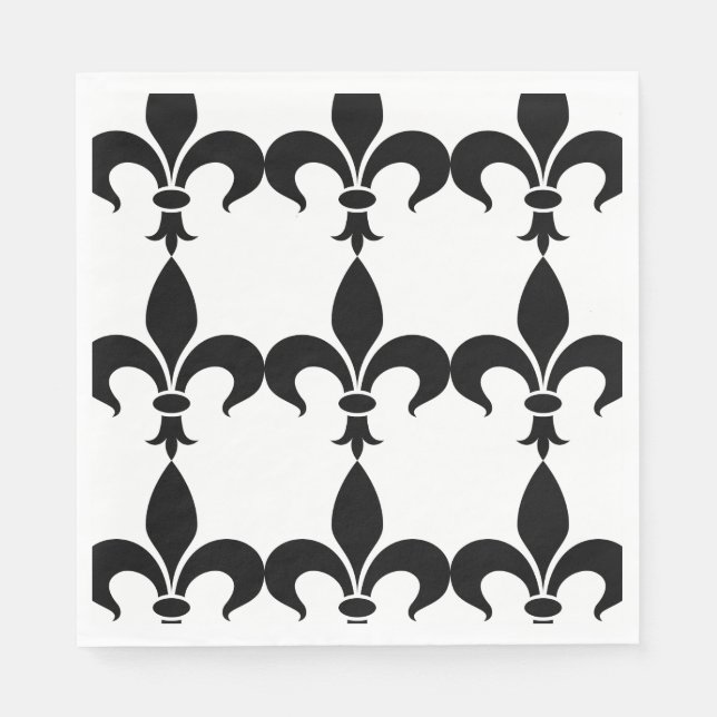 Fransk ThLED Party Fleur de Lis Pappra Napkins Pappersservett (Framsidan)