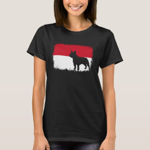 Fransk-tjur-hund Indonesien indonesisk flagga fren T Shirt