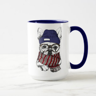 Fransk tjurhund för Hipster Mugg