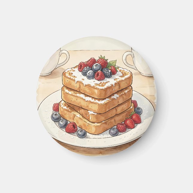 Fransk Toast Bärstack Frukost Magnet (Framsidan)