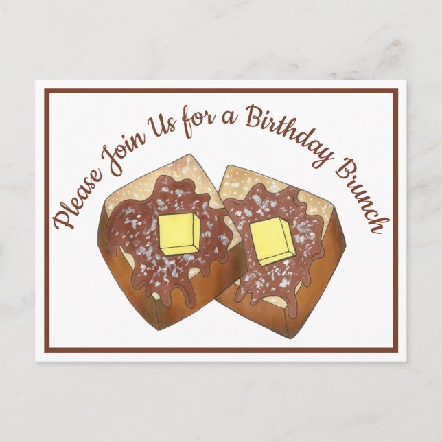 Fransk Toast Breakfast Brunch Party-inbjudan Vykort (Framsida)