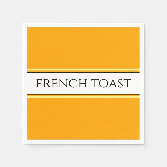 FRANSK TOAST Bright Golden Gult White Rand Pappersservett (Framsidan)