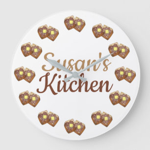 Fransk Toast Brunch Breakfast Nook Middag Kitchen Stor Klocka