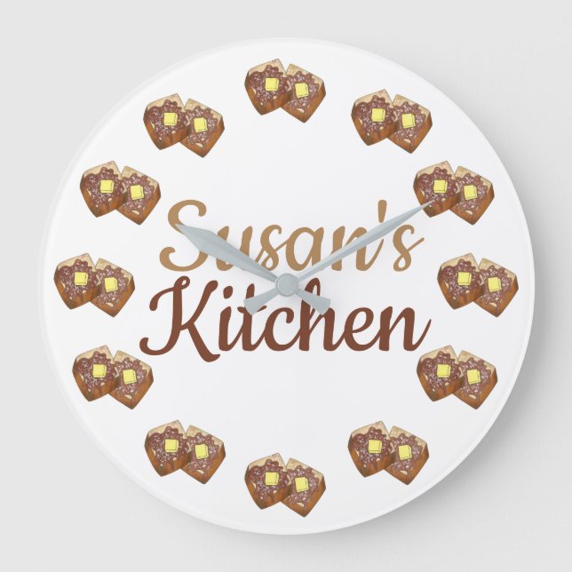 Fransk Toast Brunch Breakfast Nook Middag Kitchen Stor Klocka (Framsida)