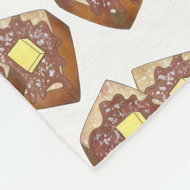 Fransk Toast Butter and Syrup Middag Breakfast Foo Fleecefilt (Hörn)