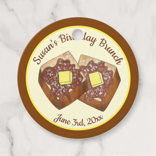 Fransk Toast Butter and Syrup Middag Breakfast Foo Gåvor Etiketter (Framsida)