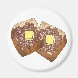 Fransk Toast Butter and Syrup Middag Breakfast Foo Magnet