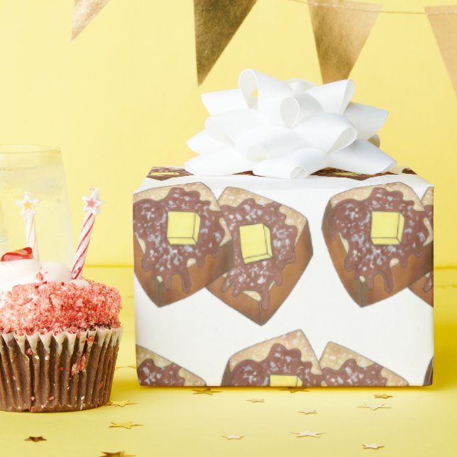 Fransk Toast Butter and Syrup Middag Breakfast Foo Presentpapper (Födelsedagsfest)