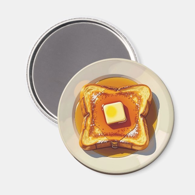 Fransk Toast, Butter och Syrup Breakfast Magnet (Front/Back)
