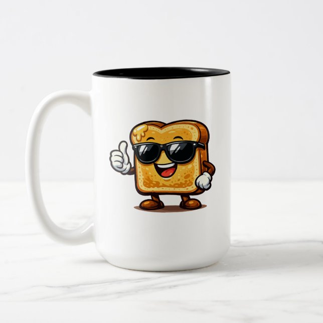 Fransk Toast med Tummen Upp Två-Tonad Mugg (Vänster)