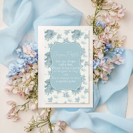 Fransk Toile Bear and Bunny Baby Shower Tilläggskort